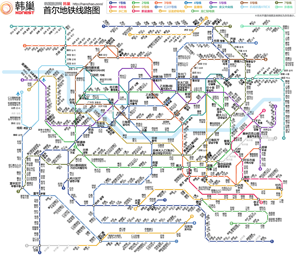 首尔地铁线路图