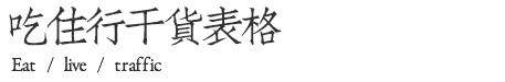 吃住行干货表格 吃住行干货表格